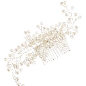 Pearl and Silver Bridal Wedding Prom Hair Comb Accessory